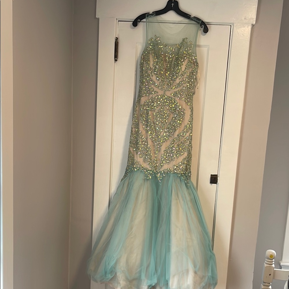 Terani Couture Aqua Prom Dress